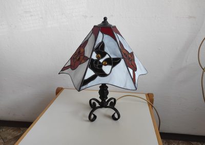 Lampa tiffany technikou Kočka 2